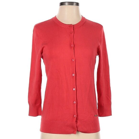 Ellen Tracy Cardigan Sweater Red Pink - Picture 1 of 13